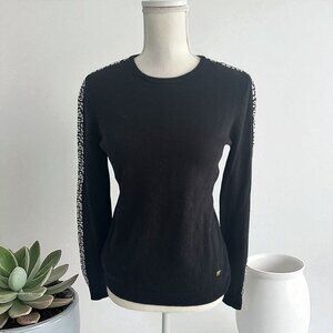 JACK NICKLAUS Women's Black Wool Blend Striped Sweater Size Small